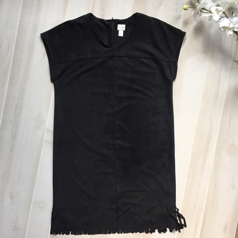 Chico’s Faux Suede Fringe Dress